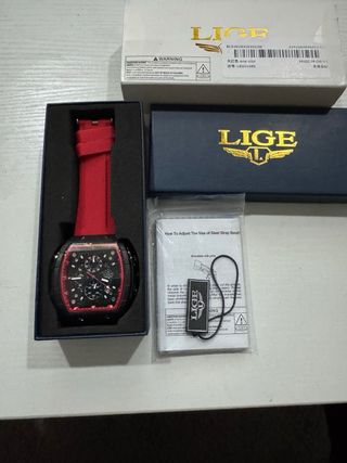 Reloj LIGE Negro y Rojo