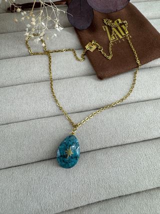 Collar acero inoxidable y baño de oro