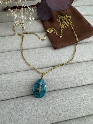 Collar acero inoxidable y baño de oro