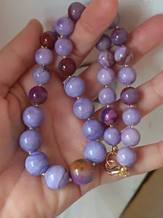 Collana agata lilla screziata
