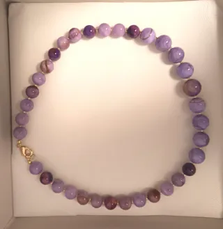 Collana agata lilla screziata