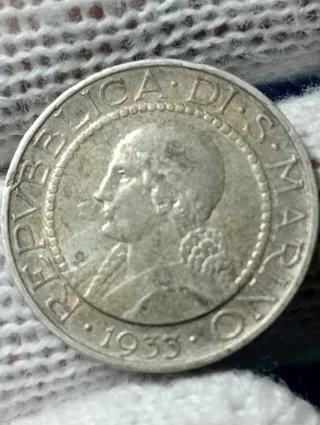 Moneta San Marino Argento 1933