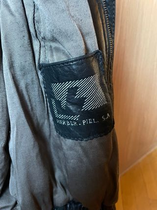 Cazadora Piel Negra Caballero