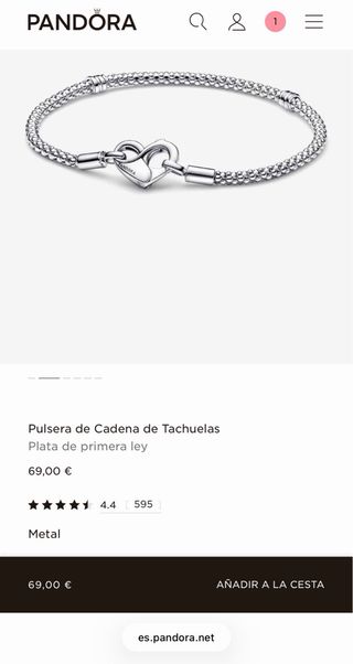 Pulsera Pandora Corazón Infinito Plata ORIGINAL