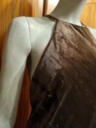 Vestido terciopelo flecos. Zara. Talla S. Nuevo