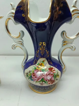 Conjunto Candelabros y Jarrón Ramgi Manises