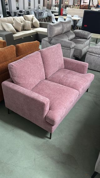 Sofá rosa 2 plazas tela
