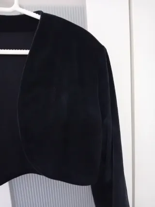 Torera negra de vestir ante