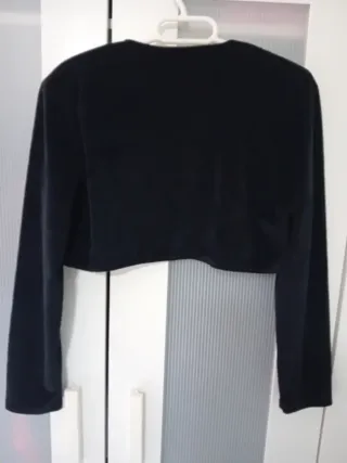 Torera negra de vestir ante