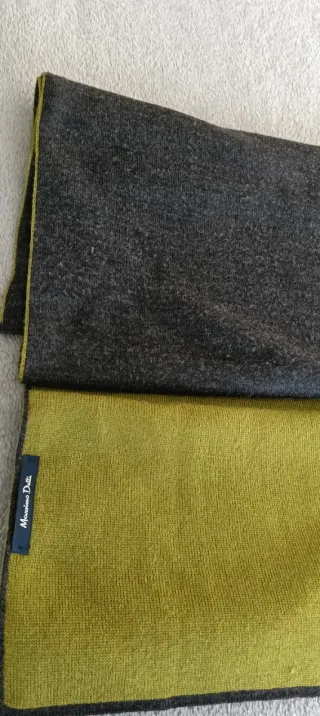 Gorro y Bufanda Massimo Dutti Gris y Verde Oliva