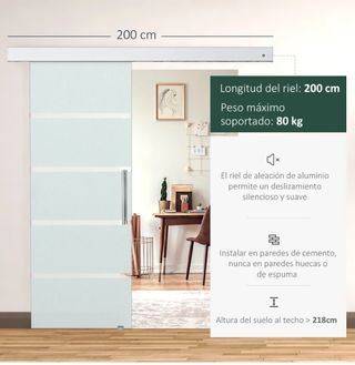 Puerta Corredera Cristal 77.5x205 cm