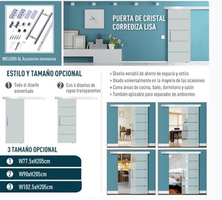 Puerta Corredera Cristal 77.5x205 cm