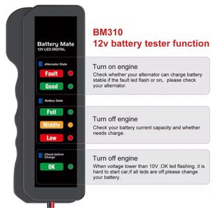 Probador Batería Coche 12V LED Digital nuevo