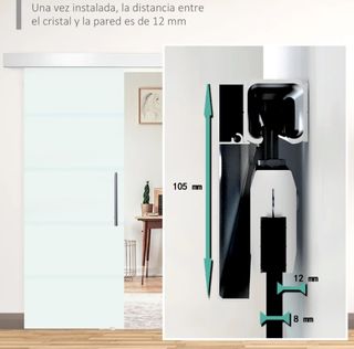 Puerta Corredera Cristal Satinado 75x210