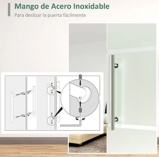 Puerta Corredera Cristal Satinado 75x210