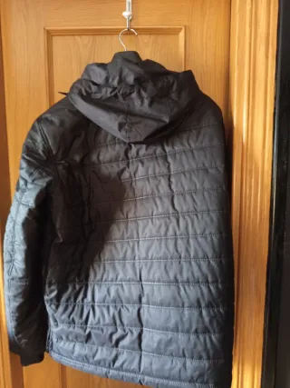 Chaqueta de motorista negra con capucha talla L