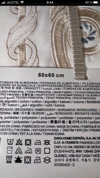Fundas de almohada Zara Home bordadas