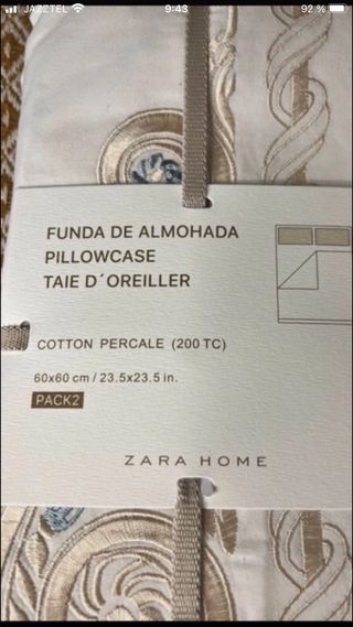 Fundas de almohada Zara Home bordadas
