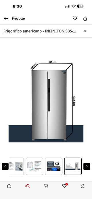 Nevera Americana INFINITION como nueva