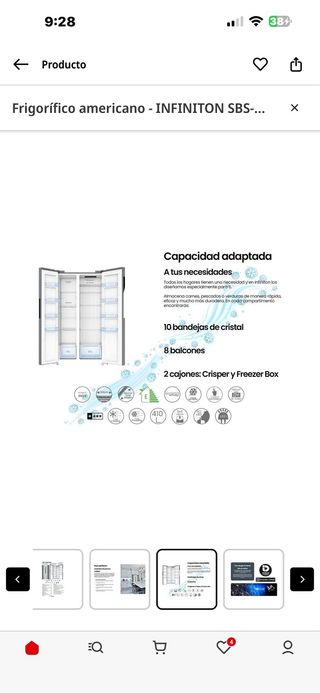 Nevera Americana INFINITION como nueva