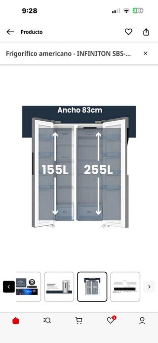 Nevera Americana INFINITION como nueva