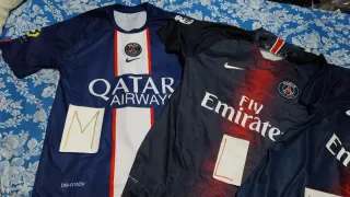 3 Camisetas PSG Mbappe Tallas M, L, XXL