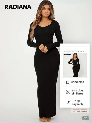 Vestido largo negro RADIANA