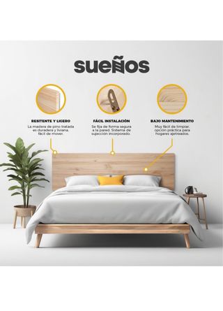 Cabecero Madera TREVINCA 150cm Crudo