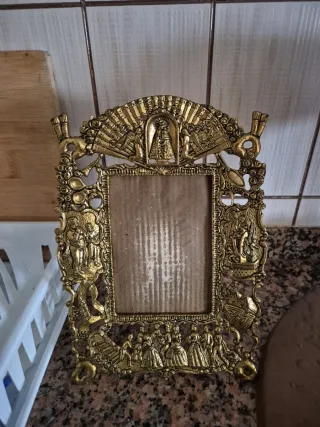 Porta fotos bronce decorado