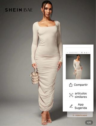 Vestido SHEIN BAE largo beige