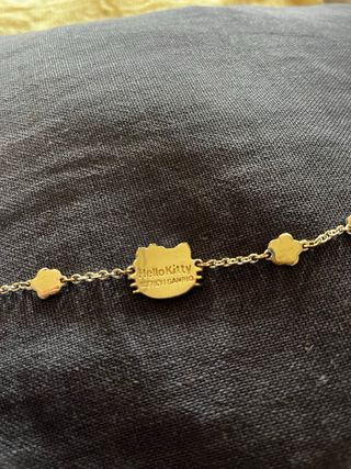 Pulsera Hello Kitty Plata Flores Rosas