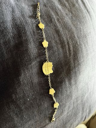 Pulsera Hello Kitty Plata Flores Rosas