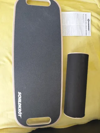 Tabla de equilibrio de madera Schilkröt + rodillo