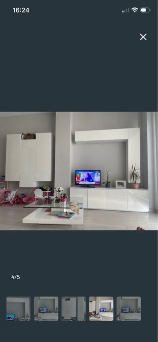 Mesa centro cristal y blanca