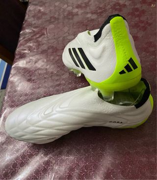 Zapatillas Fútbol Adidas Niño Blancas y Verdes