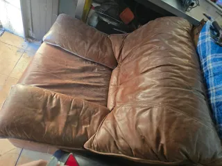 2 divani in pelle vintage marroni