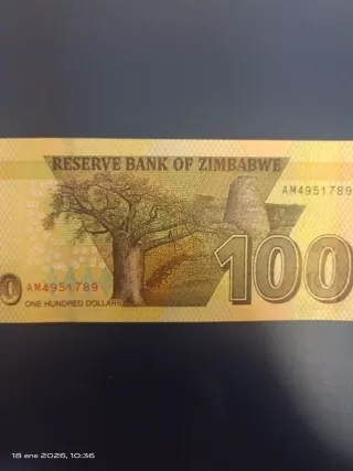Billete.  Zimbabwe 2023