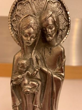 Sacra Famiglia peltro argentato
