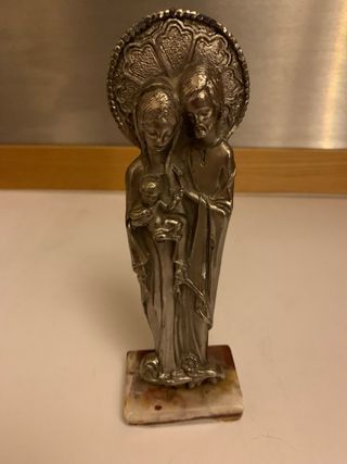 Sacra Famiglia peltro argentato