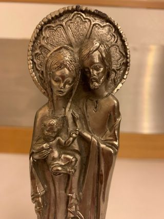 Sacra Famiglia peltro argentato