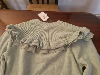 Jersey niña con volantes y encaje