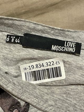 Camiseta Moschino manga larga con pedrería