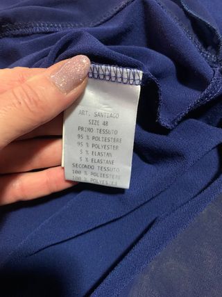 Raffinata Blusa Tg 48 Blu/Rosa Camomilla