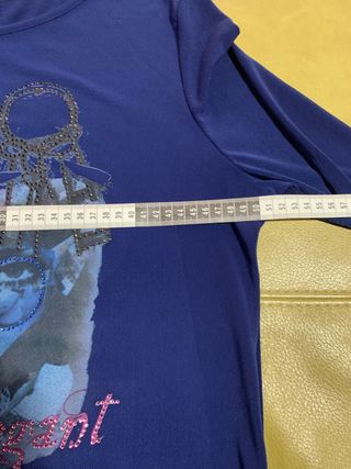 Raffinata Blusa Tg 48 Blu/Rosa Camomilla