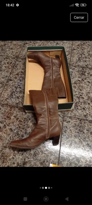 Botas de piel marrones talla 39
