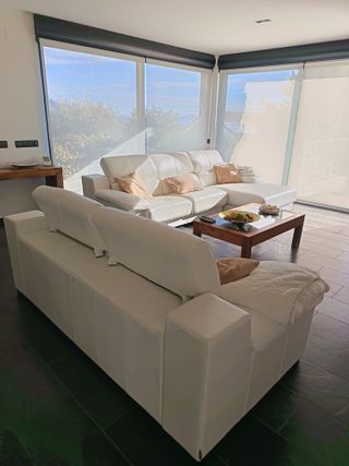 Conjunto 2 sofás piel blanco Gamamobel