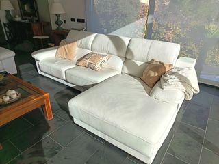 Conjunto 2 sofás piel blanco Gamamobel