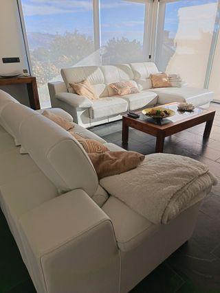 Conjunto 2 sofás piel blanco Gamamobel