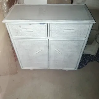 Mueble de Rattan Blanco