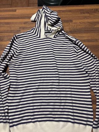 Felpa con cappuccio a righe donna